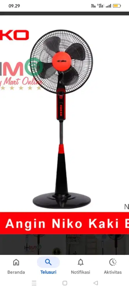 Kipas angin merk NIko Size 16inci model Berdiri