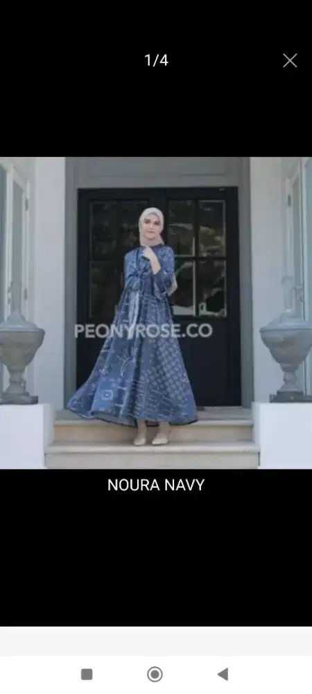 Gamis Lebaran Silk Mewah Navy