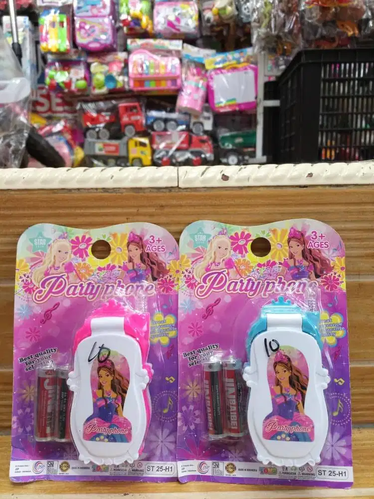 mainan anak telepon brbi set baterai