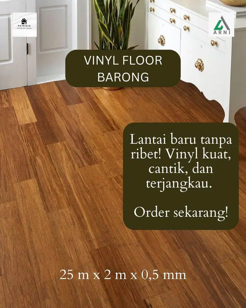 Vinyl Flooring Barong Premium | Motif Kayu Elegan & Tahan Air | 0,5mm