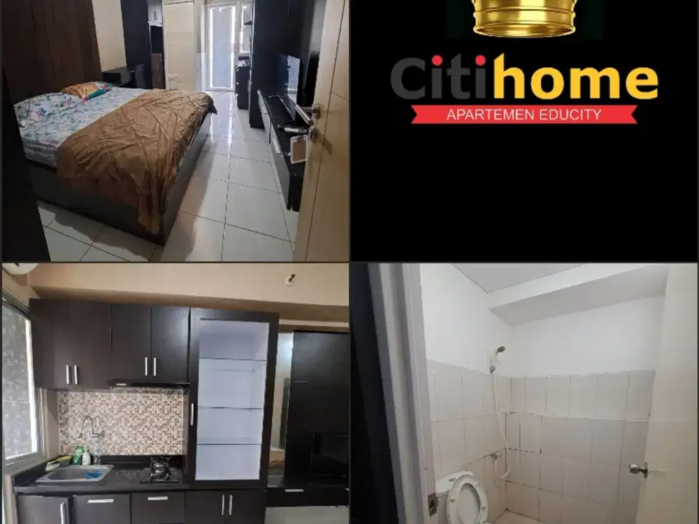 menyewakan apartemen educity 1br harian bycitihome