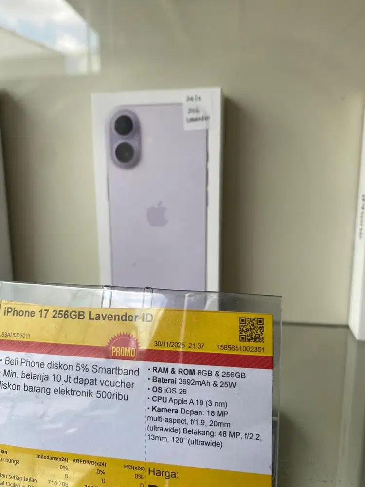 Bisa cicilan iphone 17 256 Gb promo cicilan free 1X angsuran