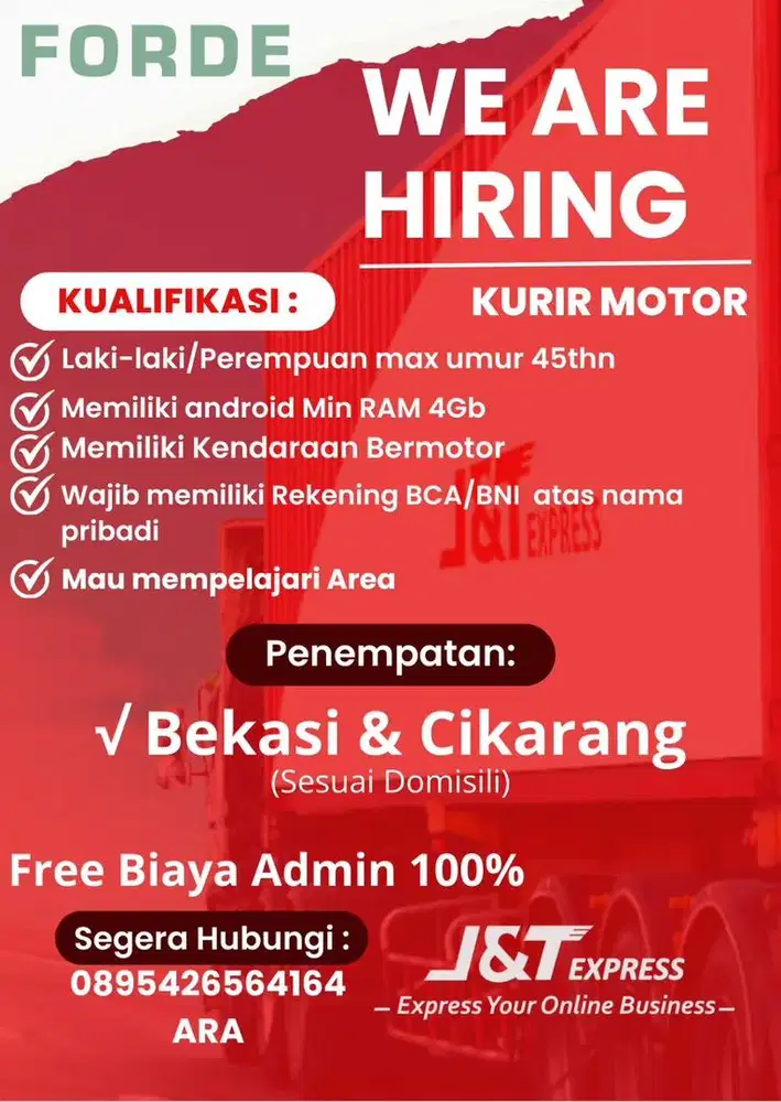 butuh cepat kurir motor jnt