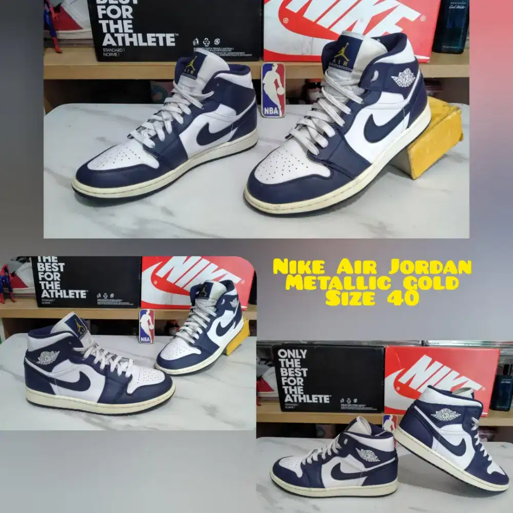 Nike Air Jordan Aj1 Metallic Gold