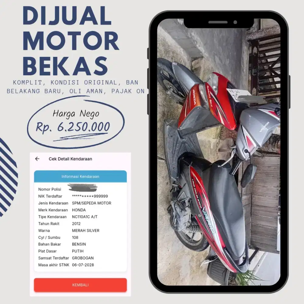 Jual Cepat Vario surat komplit