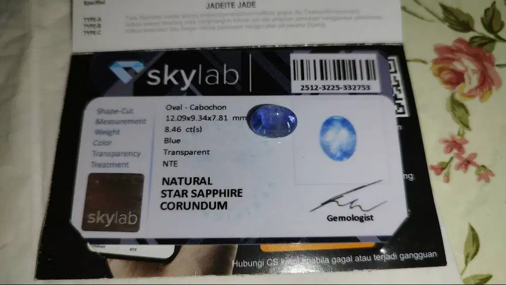 Blue Safir Natural Star 8ct