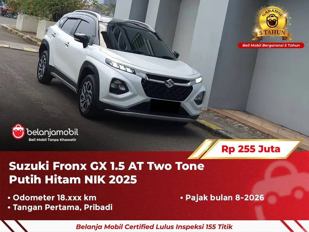 [ GARANSI 5TH ] Suzuki Fronx GX 1.5 AT Two Tone Putih 2025/2024