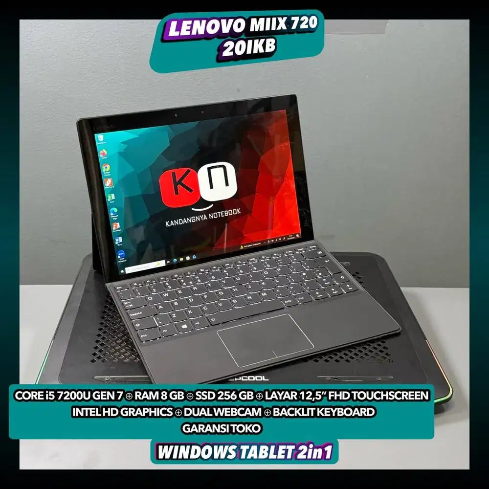 Laptop Lenovo MIIX 720 20IKB i5 7200U Gen7 Ram 8/256GB Layar Touch