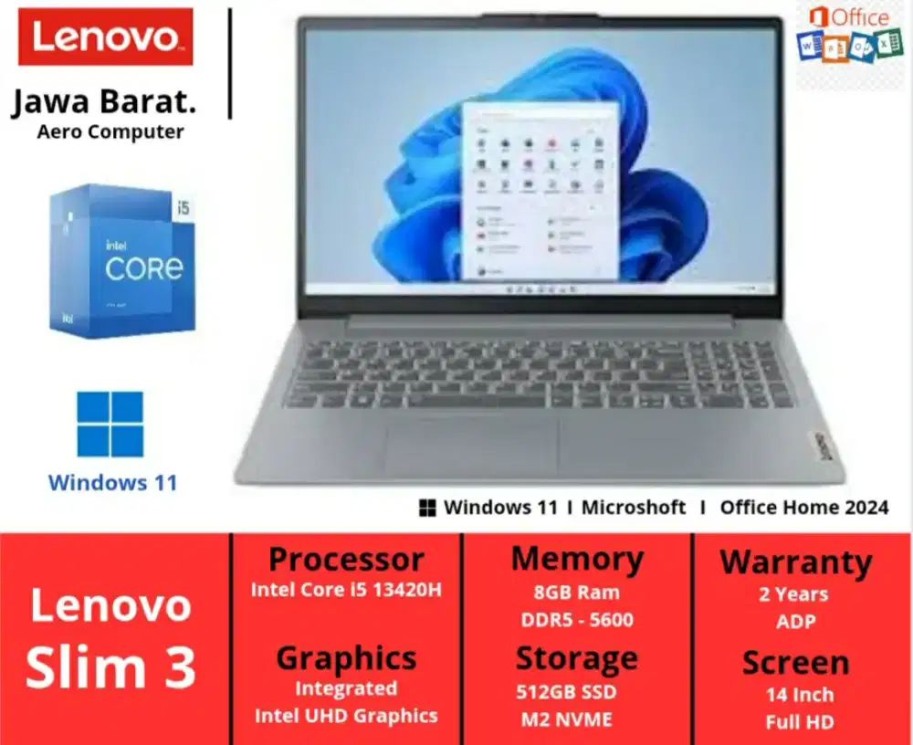Lenovo Slim 3 Intel Core i5 13420U 8/512