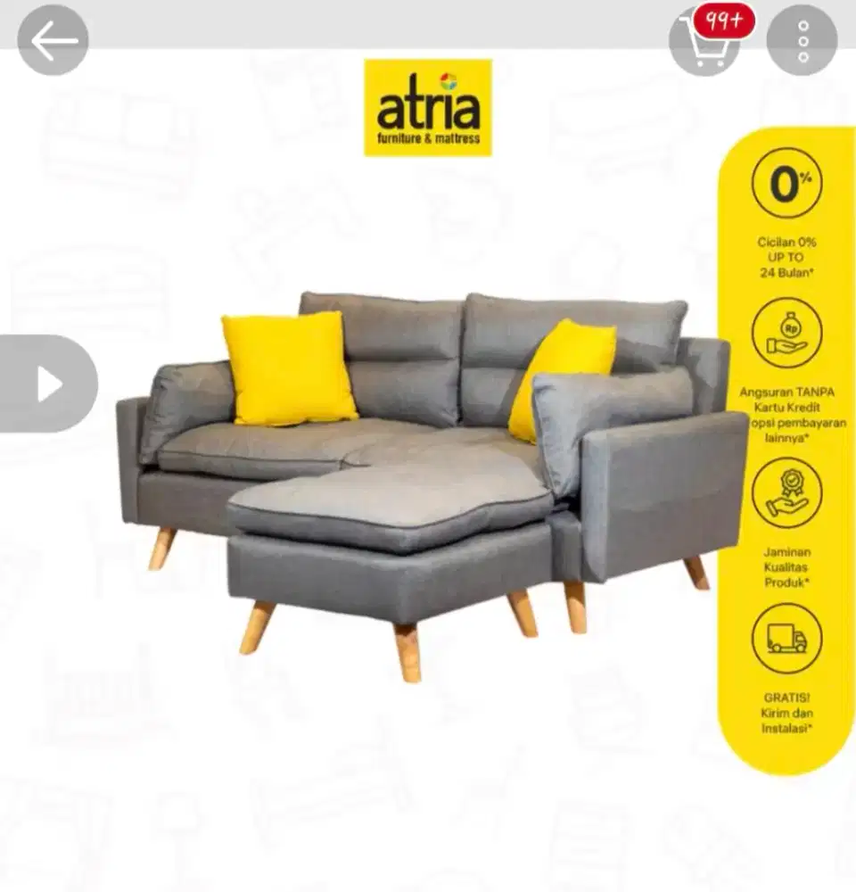 SOFA ATRIA 3 SEATER + STOOL