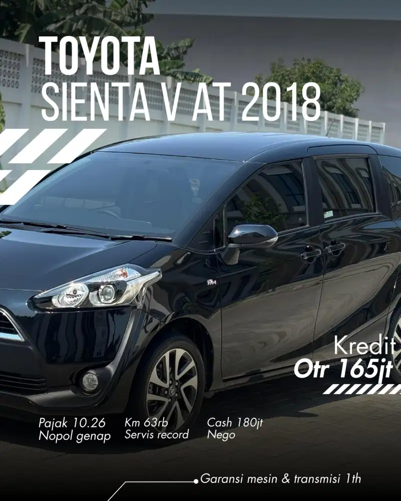 low km 63rb Toyota Sienta 1.5 V at 2018