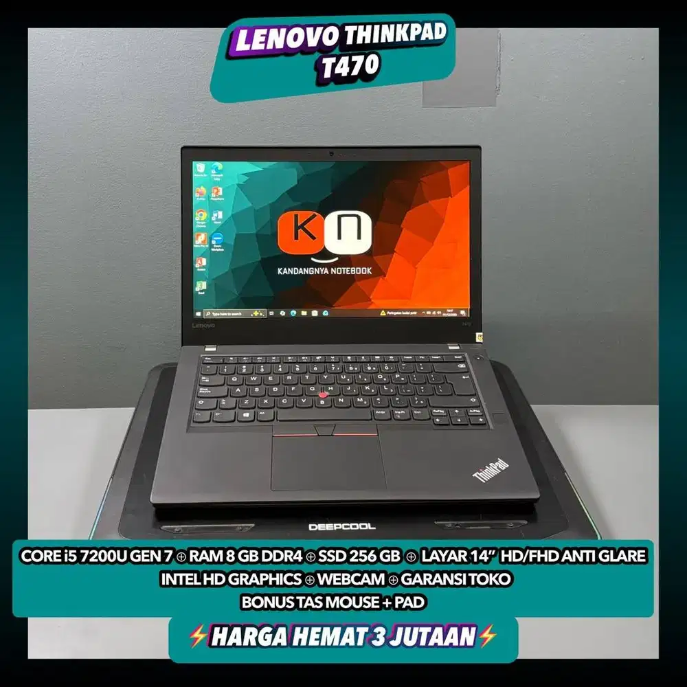 Laptop Lenovo Thinkpad T470 i5 7200U Gen7 Ram 8/256GB Layar Hd