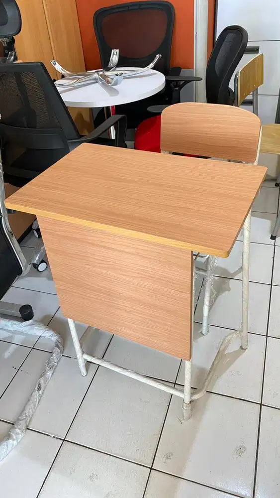 Meja Belajar Meja Kursi Siswa 1 Set bahan Plywood