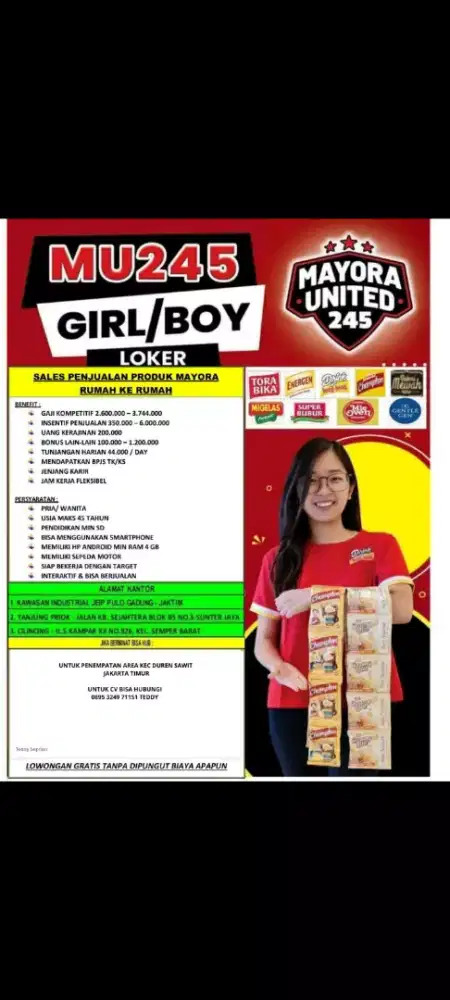 Lowongan untuk sales motoris