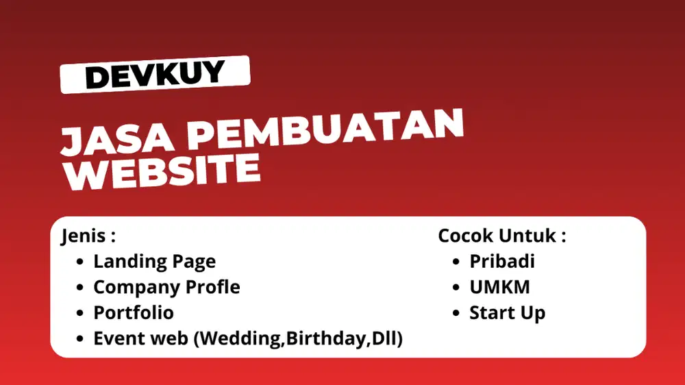 Jasa Pembuatan Website Terpercaya – Landing Page, Company Profile, Dll