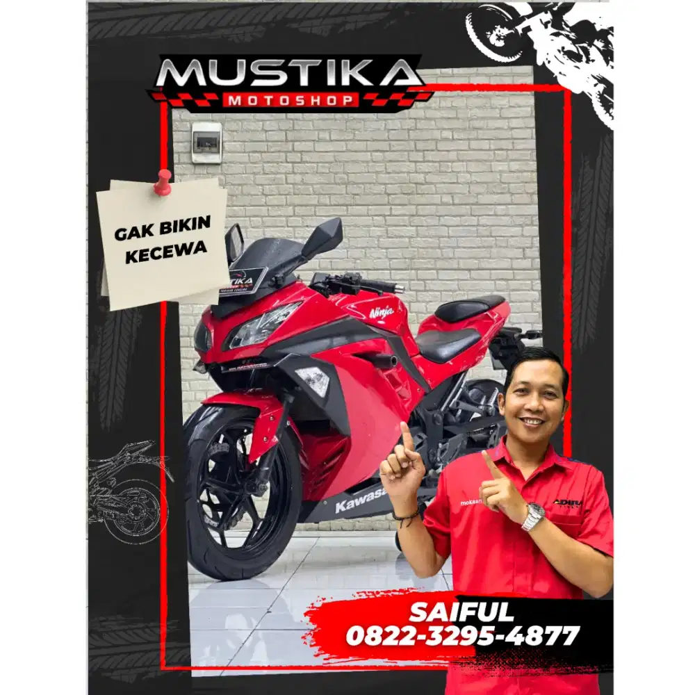Obral Murah!!Kawasaki Ninja 250 Fi 2015 Red Plat Pnjng Mulus-Mustika
