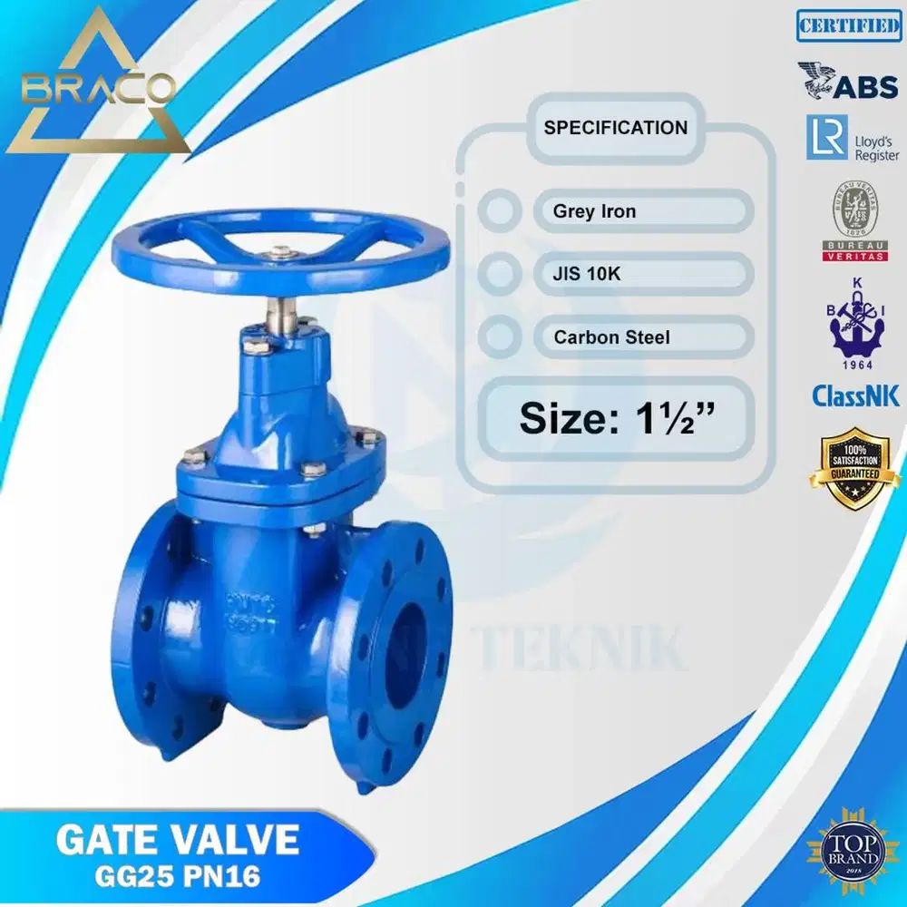 GATE VALVE GG25 JIS 10K DN40 11/2 INCH