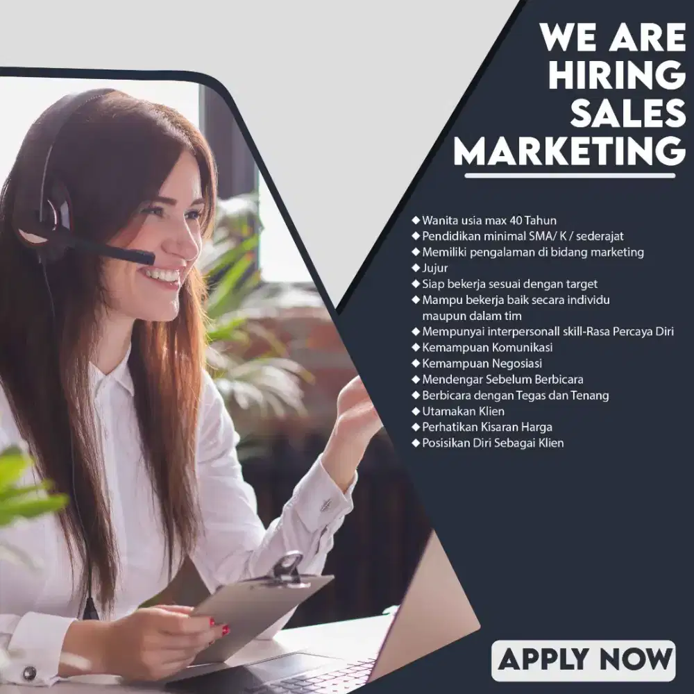 DICARI SELES MARKETING UNTUK DI LUAR NEGRI GAJI8-10JT,BONUS,CUTI,THR