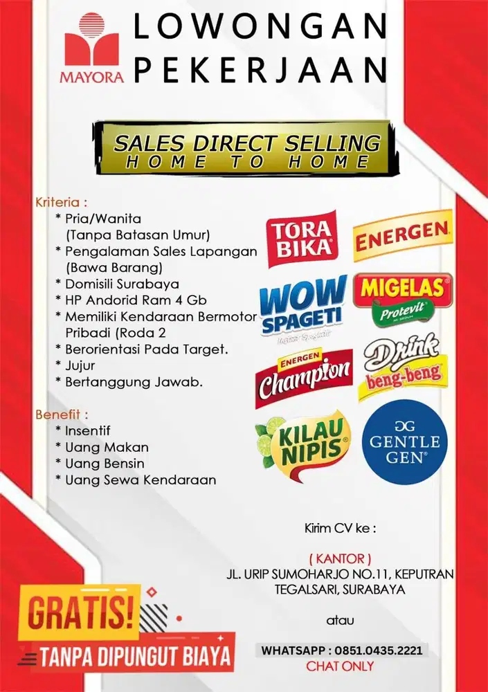 Sales door to door produk Mayora.