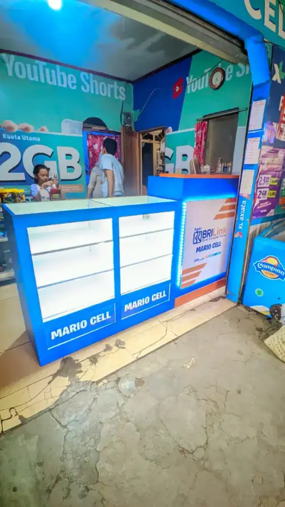 MEJA ETALASE BRI LINK