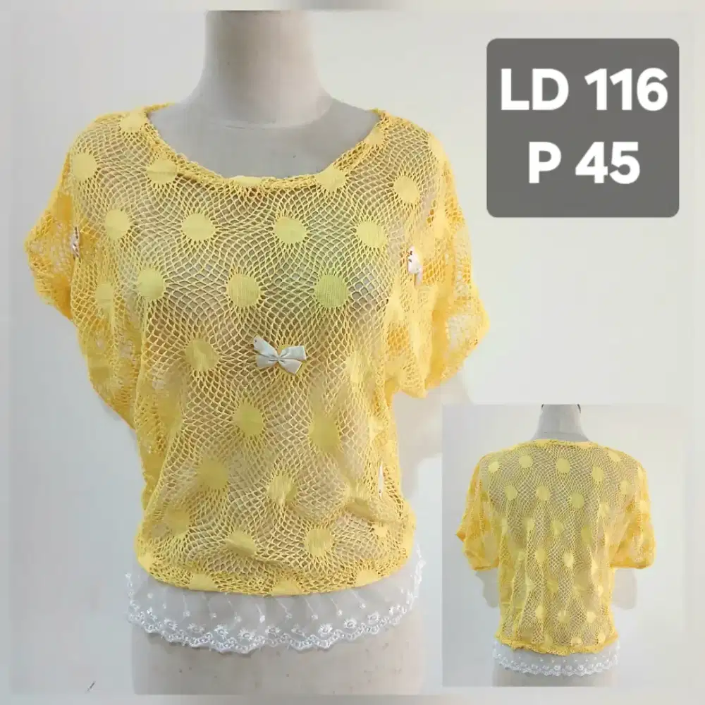 Baju atasan croptop rajut size L, preloved