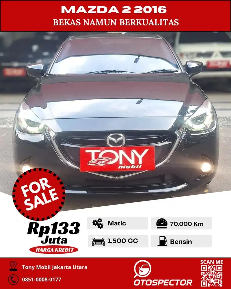 Mazda 2 1.5L R AT 2016 Hitam