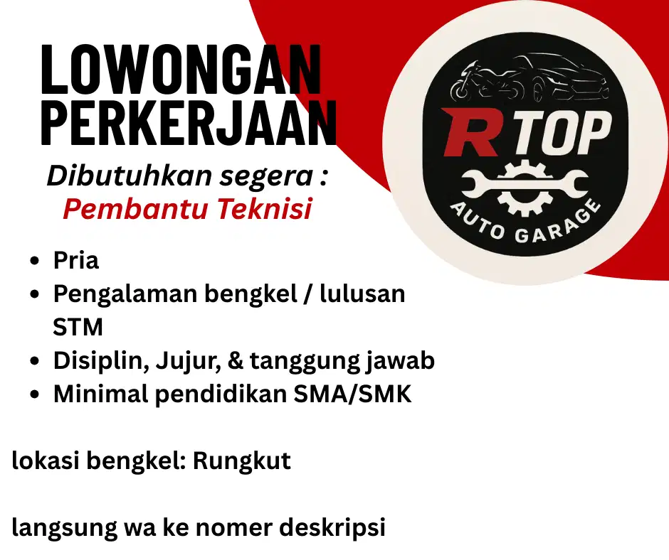 Lowongan Kerja Pembantu Teknisi