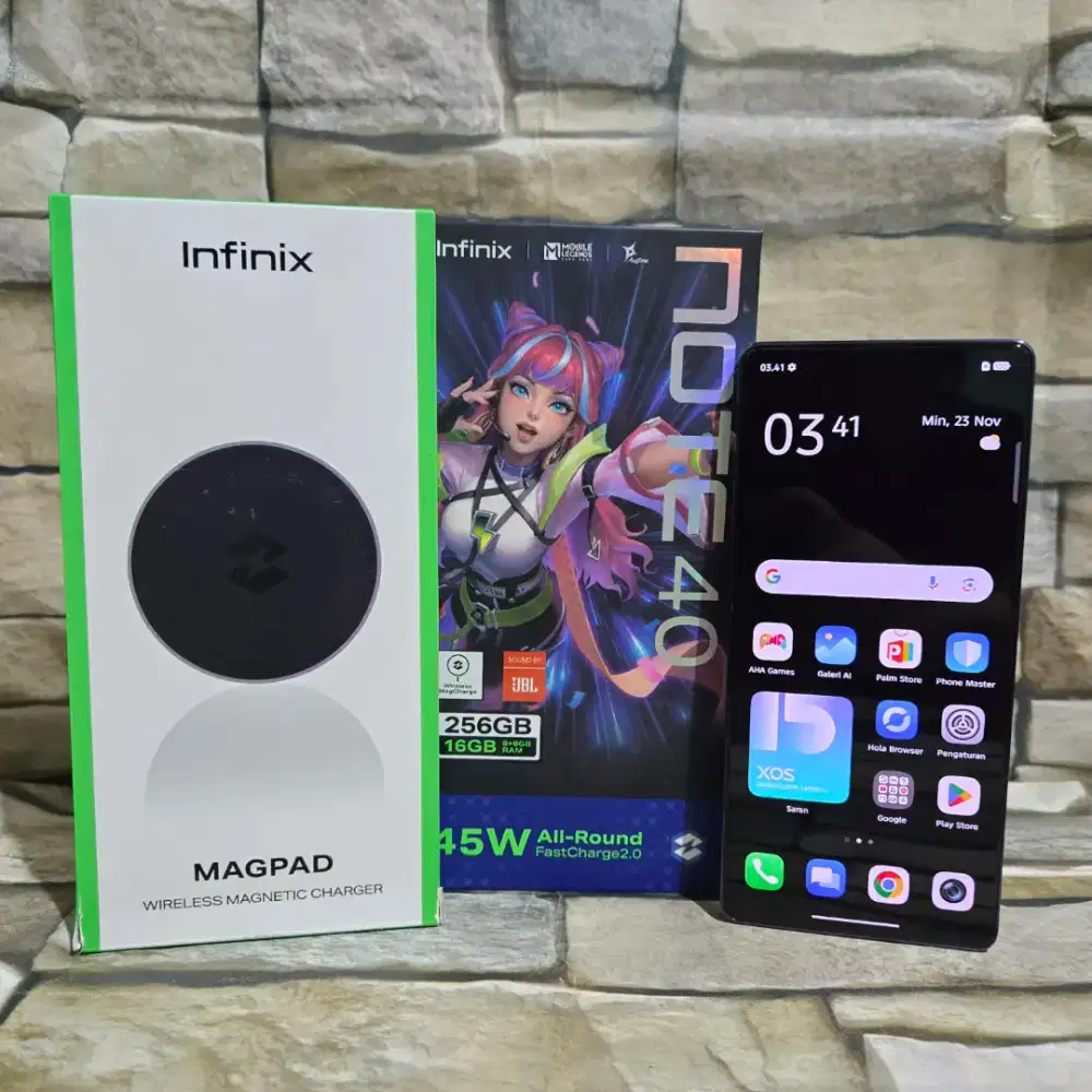 Infinix Note 40 8/256 Black Fulset segel mulus 98%