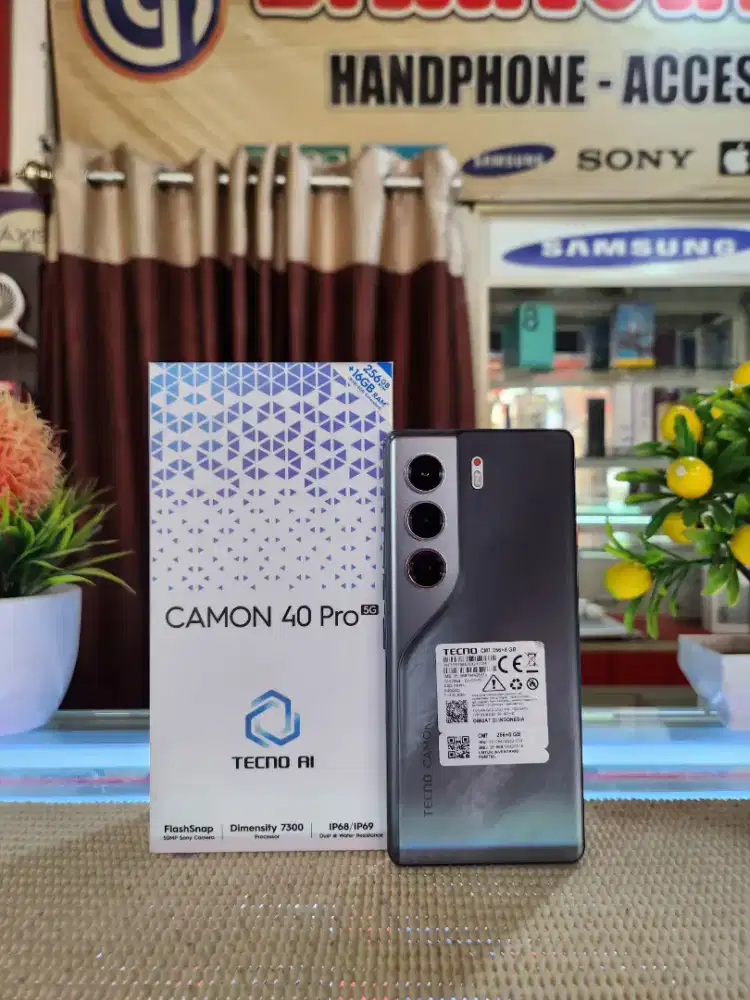 Tecno Camon 40 Pro 5G Ram (8+8) 16Gb/ 256GB Fullset Pemakaian 2 Minggu