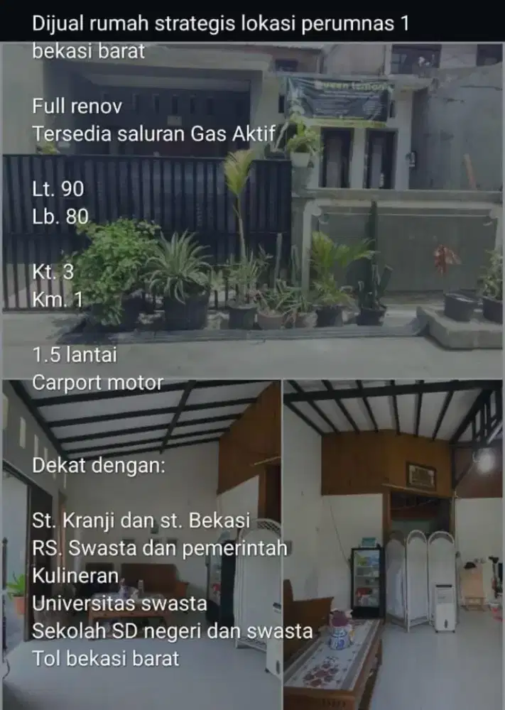 Dijual rumah  ditengah kota bekasi