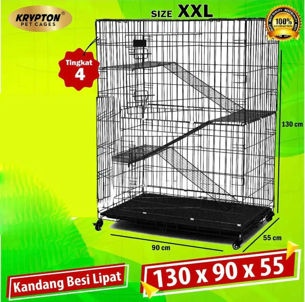 Kandang Kucing / Kandang Anjing Super Jumbo 4 Tingkat Merk Krypton