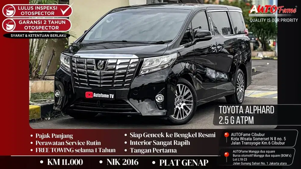 KM 11RB Toyota Alphard 2.5 G ATPM 2016