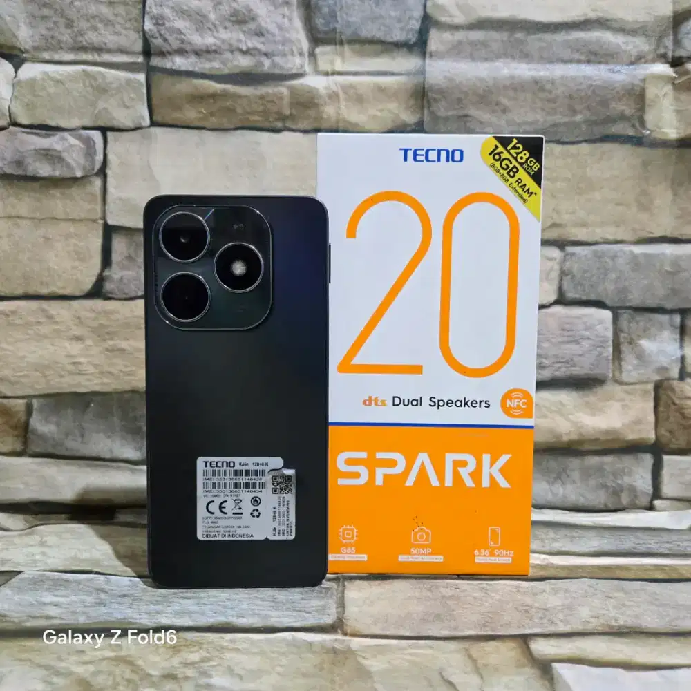 Tecno Spark 20 NFC 8/128 4G Black Fulset segel mulus 95%