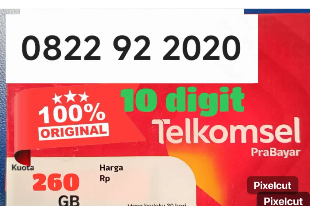 Nomor Cantik HOKI 10 digit Simpati Telkomsel -
kouta 260 GB 1 Tahun
