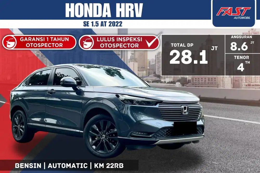 HONDA HRV SE 2022 1.5 AT PANORAMIC LOW KM.22RB & PAJAK PANJANG #F5ST