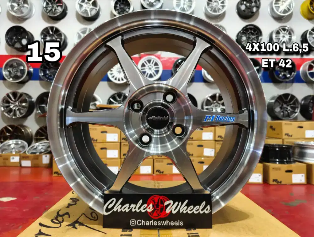 VELG P1 RACING R15 MURAH SINGLE PCD