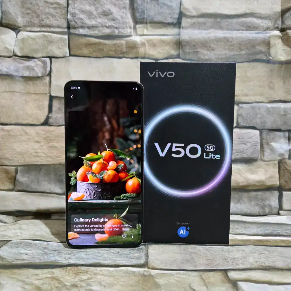 Vivo V50 Lite 5G 8/256 Gold Fulset segel mulus 98% Garansi panjang