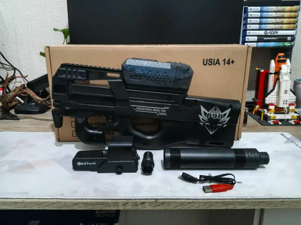 Mainan Anak WGB Water Gel Blaster P90 Electric Automatic Submachine