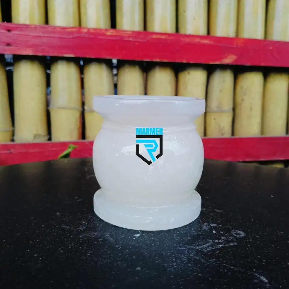 Wadah bokor batu onix putih bersih finishing glossy