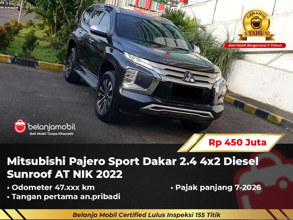 [GARANSI 5TH] Mitsubishi Pajero Sport Dakar 2.4 4x2 Sunroof 2022/2023