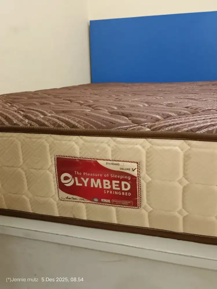 KASUR SPRINGBED MERK OLYMBED UKURAN 160*200 BARU BELI 1 BULAN