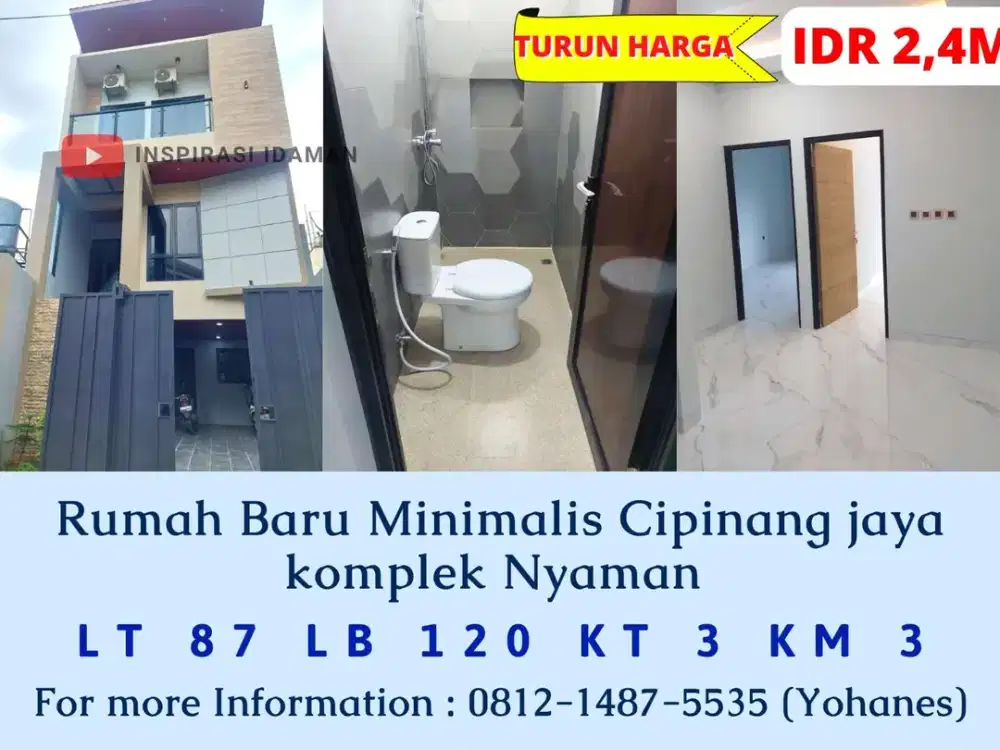 Cipinang Jaya Brand New Rumah Baru 2 Lantai Minimalis