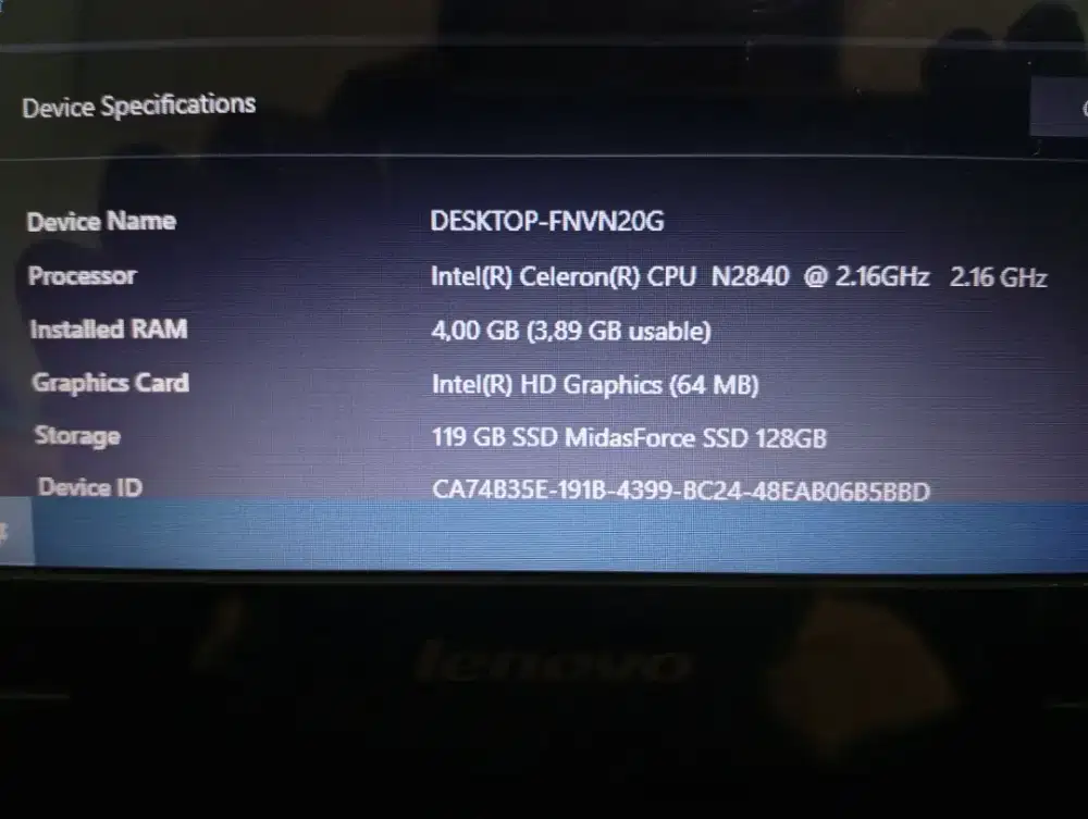 Lenovo G40-30 celeron