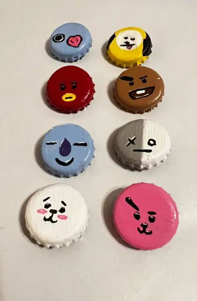 Tutup botol lukis karakter-Per set(8 pcs)