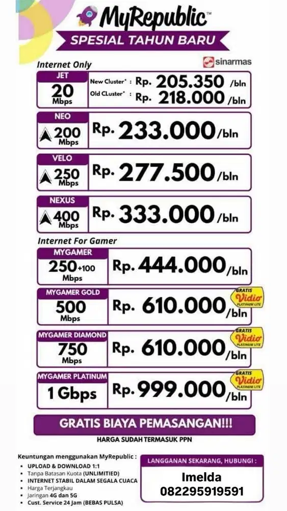 Wifi Kencang dan stabil Myrepublic