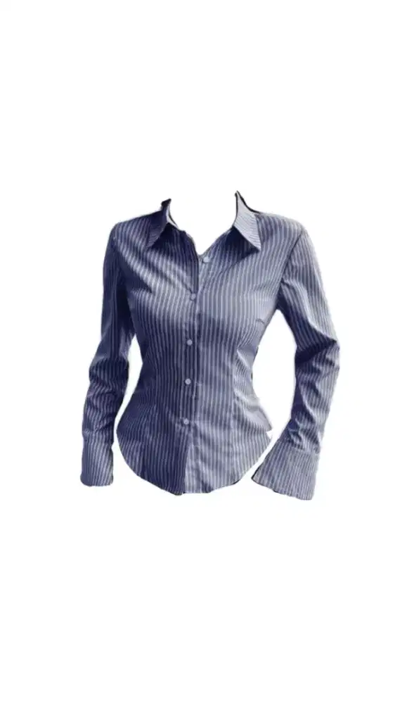 Kemeja wanita bergaris garis