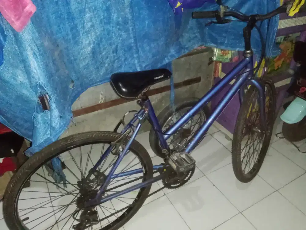 Sepeda bekas, berwarna biru