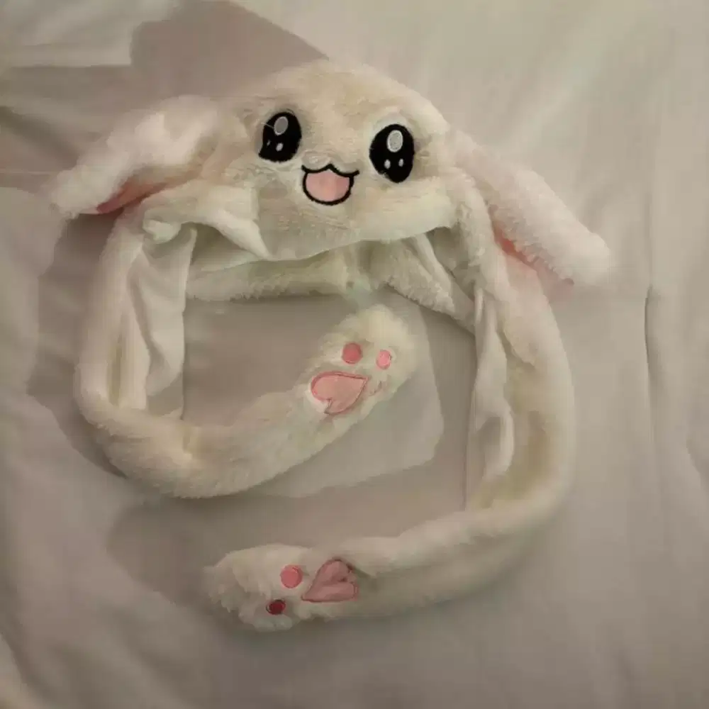 Bunny Hat Lucu Pink Putih