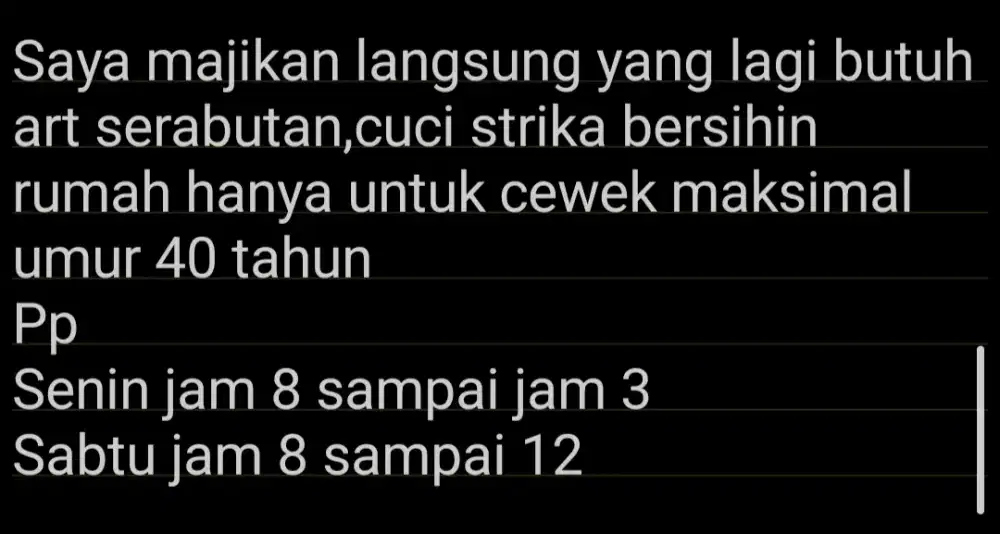 Dibutuhkan art serabutan