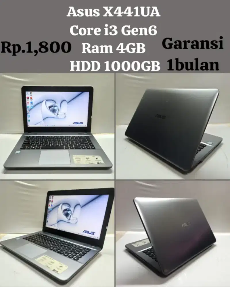 Asus X441UA Core i3 Gen6 Ram4GB Hdd 1000GB